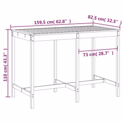 VidaXL 824098 outdoor table Brown - Additional view 7
