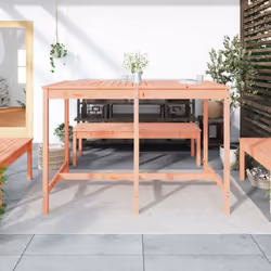 vidaXL Garden Table Outdoor Table Patio Wooden Dining Table Solid Wood Pine - natural douglas, 159.5 x 82.5 x 110 cm - Additional view 2