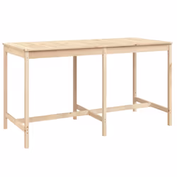 vidaXL Garden Table Outdoor Table Patio Wooden Dining Table Solid Wood Pine - natural pine, 203.5 x 90 x 110 cm