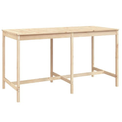 vidaXL Garden Table Outdoor Table Patio Wooden Dining Table Solid Wood Pine - natural pine, 203.5 x 90 x 110 cm