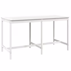 vidaXL Garden Table Outdoor Table Patio Wooden Dining Table Solid Wood Pine - white pine, 203.5 x 90 x 110 cm