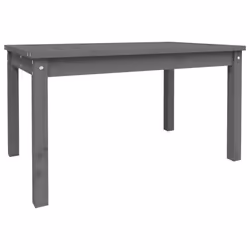 vidaXL Garden Table Outdoor Table Patio Wooden Dining Table Solid Wood Pine - grey pine, 82.5 x 50.5 x 45 cm