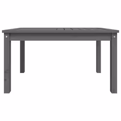 vidaXL Garden Table Outdoor Table Patio Wooden Dining Table Solid Wood Pine - grey pine, 82.5 x 50.5 x 45 cm - Additional view 4