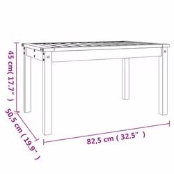vidaXL Garden Table Outdoor Table Patio Wooden Dining Table Solid Wood Pine - grey pine, 82.5 x 50.5 x 45 cm - Additional view 7