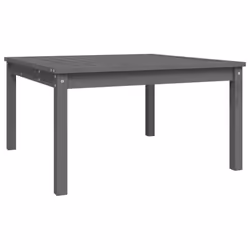 vidaXL Garden Table Outdoor Table Patio Wooden Dining Table Solid Wood Pine - grey pine, 82.5 x 82.5 x 45 cm