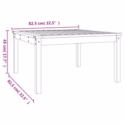 vidaXL Garden Table Outdoor Table Patio Wooden Dining Table Solid Wood Pine - grey pine, 82.5 x 82.5 x 45 cm