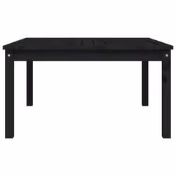 vidaXL Garden Table Outdoor Table Patio Wooden Dining Table Solid Wood Pine - black pine, 82.5 x 82.5 x 45 cm - Additional view 4