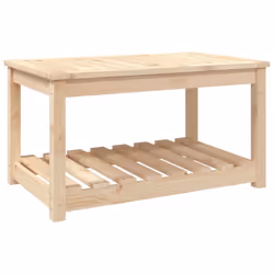 vidaXL Garden Table White Solid Wood Pine Outdoor Table Multi Colours/Sizes - natural pine, 82.5 x 50.5 x 45 cm