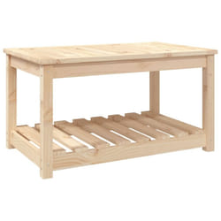vidaXL Garden Table White Solid Wood Pine Outdoor Table Multi Colours/Sizes - natural pine, 82.5 x 50.5 x 45 cm