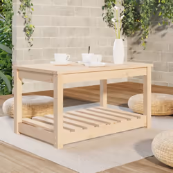 vidaXL Garden Table White Solid Wood Pine Outdoor Table Multi Colours/Sizes - natural pine, 82.5 x 50.5 x 45 cm