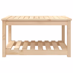 vidaXL Garden Table White Solid Wood Pine Outdoor Table Multi Colours/Sizes - natural pine, 82.5 x 50.5 x 45 cm - Additional view 4