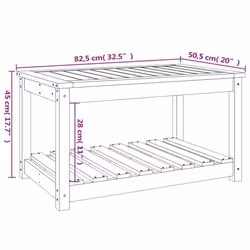 vidaXL Garden Table White Solid Wood Pine Outdoor Table Multi Colours/Sizes - natural pine, 82.5 x 50.5 x 45 cm - Additional view 7