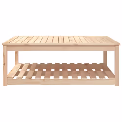 vidaXL Garden Table White Solid Wood Pine Outdoor Table Multi Colours/Sizes - natural pine, 121 x 82.5 x 45 cm - Additional view 4