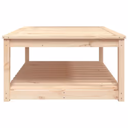 vidaXL Garden Table White Solid Wood Pine Outdoor Table Multi Colours/Sizes - natural pine, 121 x 82.5 x 45 cm - Additional view 5