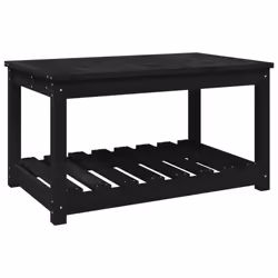vidaXL Garden Table White Solid Wood Pine Outdoor Table Multi Colours/Sizes - black pine, 82.5 x 50.5 x 45 cm