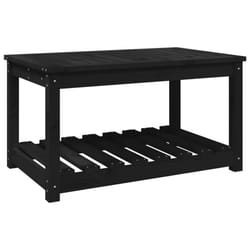 vidaXL Garden Table White Solid Wood Pine Outdoor Table Multi Colours/Sizes - black pine, 82.5 x 50.5 x 45 cm