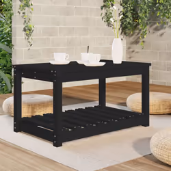 vidaXL Garden Table White Solid Wood Pine Outdoor Table Multi Colours/Sizes - black pine, 82.5 x 50.5 x 45 cm
