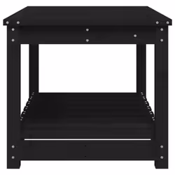 vidaXL Garden Table White Solid Wood Pine Outdoor Table Multi Colours/Sizes - black pine, 82.5 x 50.5 x 45 cm - Additional view 5