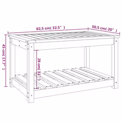 vidaXL Garden Table White Solid Wood Pine Outdoor Table Multi Colours/Sizes - black pine, 82.5 x 50.5 x 45 cm - Additional view 7