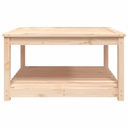 vidaXL Garden Table White Solid Wood Pine Outdoor Table Multi Colours/Sizes - natural pine, 82.5 x 82.5 x 45 cm - Additional view 5