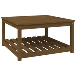 vidaXL Garden Table White Solid Wood Pine Outdoor Table Multi Colours/Sizes - honey brown pine, 82.5 x 82.5 x 45 cm