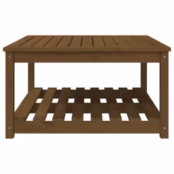 vidaXL Garden Table White Solid Wood Pine Outdoor Table Multi Colours/Sizes - honey brown pine, 82.5 x 82.5 x 45 cm - Additional view 4