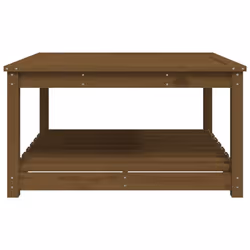 vidaXL Garden Table White Solid Wood Pine Outdoor Table Multi Colours/Sizes - honey brown pine, 82.5 x 82.5 x 45 cm - Additional view 5