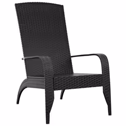 VidaXL 319694, Terrace, Padded seat, Polyrattan, Steel, Black, 590 mm, 760 mm