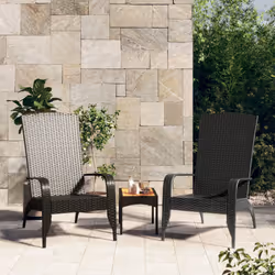 VidaXL 319694 outdoor chair Terrace Padded seat Polyrattan, Steel Black