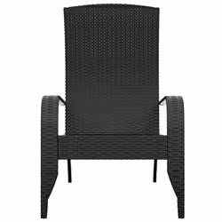 VidaXL 319694 outdoor chair Terrace Padded seat Polyrattan, Steel Black