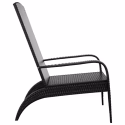 VidaXL 319694 outdoor chair Terrace Padded seat Polyrattan, Steel Black - Additional view 4