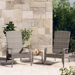 VidaXL 319695 outdoor chair Terrace Padded seat Polyrattan, Steel Grey