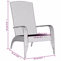 VidaXL 319695 outdoor chair Terrace Padded seat Polyrattan, Steel Grey - Additional view 7