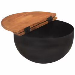 vidaXL Coffee Table Set Side End Tables 2 Piece Black Solid Wood Reclaimed - black, 50 x 27 cm/ 2 pcs - Additional view 2