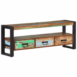 vidaXL Solid Acacia Wood TV Cabinet Console Table Sideboard Stereo Media Stand - solid reclaimed wood - Additional view 8