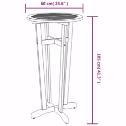 vidaXL Solid Wood Acacia Garden Bar Table Garden Picnic Wooden Bistro Table
