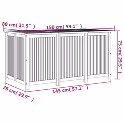 vidaXL Garden Storage Box Outdoor Storage Box Blanket Box Solid Wood Acacia - Additional view 7