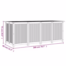 vidaXL Garden Storage Box 200x80x75 cm Solid Wood Acacia Outdoor Shed Chest - Additional view 6