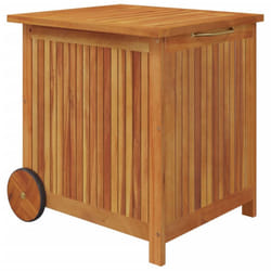 vidaXL Solid Wood Acacia Garden Storage Box with Wheels Tool Chest Storage - 60 x 50 x 58 cm