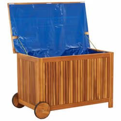 vidaXL Solid Wood Acacia Garden Storage Box with Wheels Tool Chest Storage - 90 x 50 x 58 cm - Additional view 5