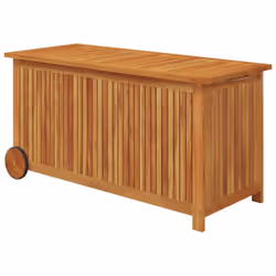 vidaXL Solid Wood Acacia Garden Storage Box with Wheels Tool Chest Storage - 113 x 50 x 58 cm