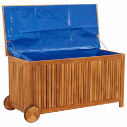 vidaXL Solid Wood Acacia Garden Storage Box with Wheels Tool Chest Storage - 113 x 50 x 58 cm - Additional view 5