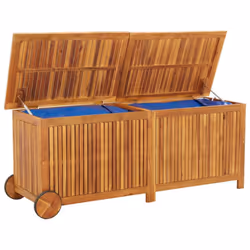 vidaXL Garden Storage Box with Wheels 150x50x58 cm Solid Wood Acacia Chest