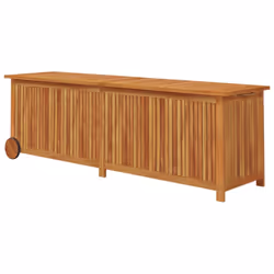 vidaXL Garden Storage Box with Wheels 150x50x58 cm Solid Wood Acacia Chest - Additional view 5