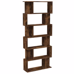 vidaXL Book Cabinet/Room Divider Engineered Wood Book Stand Multi Colours - smoked oak