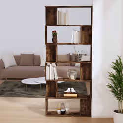 vidaXL Book Cabinet/Room Divider Engineered Wood Book Stand Multi Colours - smoked oak