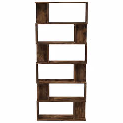 vidaXL Book Cabinet/Room Divider Engineered Wood Book Stand Multi Colours - smoked oak - Additional view 4