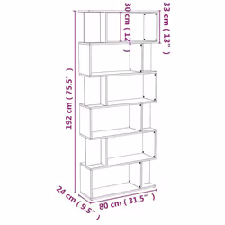 vidaXL Book Cabinet/Room Divider Engineered Wood Book Stand Multi Colours - grey sonoma - Additional view 7