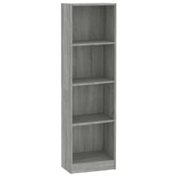 vidaXL Bookshelf Standing Shelf Storage Rack Book Cabinet Engineered Wood - grey sonoma, 40 x 24 x 143 cm