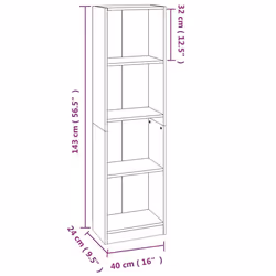vidaXL Bookshelf Standing Shelf Storage Rack Book Cabinet Engineered Wood - grey sonoma, 40 x 24 x 143 cm - Additional view 6
